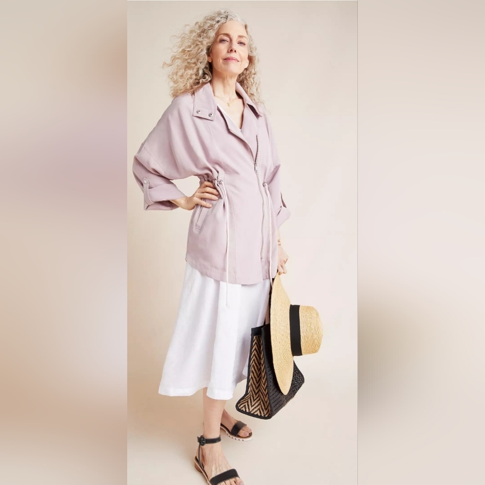 Anthropologie Women's Danuta Cupro Jacket Oversized Lilac / Lavender Size XS / S